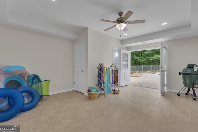 140 Olivia Ct, Fayetteville, GA 30215 - game room featuring recessed lighting and ceiling fan