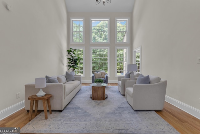 140 Olivia Ct, Fayetteville, GA 30215 - living area with wood finished floors, plenty of natural light, and a high ceiling