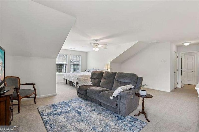2721 Grapevine Cir Unit 1701, Cumming, GA 30041 - carpeted living area featuring ceiling fan and baseboards