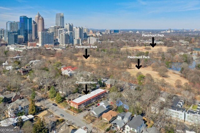 960 Taft Ave NE Unit 9, Atlanta, GA 30309 - aerial view of property's location with city skyline