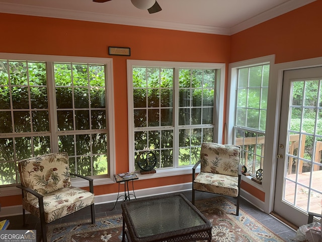 102 Cameron Pointe Dr, Lagrange, GA 30240 - sunroom / solarium with tile patterned floors, ornamental molding, and french doors