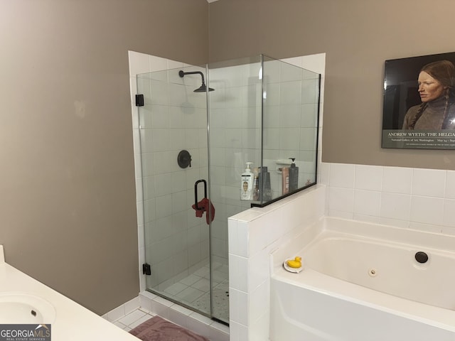102 Cameron Pointe Dr, Lagrange, GA 30240 - bathroom featuring a jetted tub and a shower stall