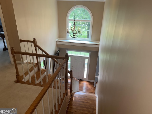 102 Cameron Pointe Dr, Lagrange, GA 30240 - foyer entrance featuring a chandelier and wood finished floors