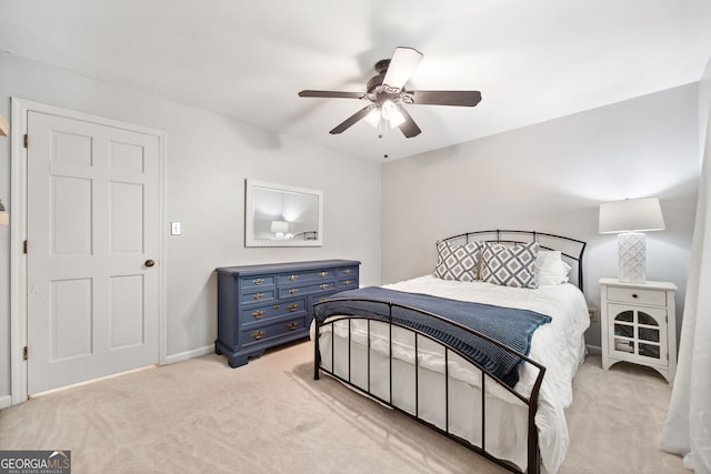 2502 Tritt Springs Trce NE, Marietta, GA 30062 - bedroom featuring light colored carpet and ceiling fan