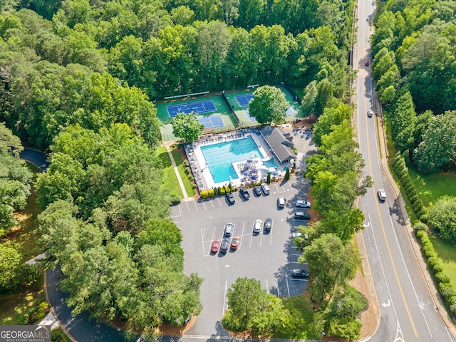 2502 Tritt Springs Trce NE, Marietta, GA 30062 - drone / aerial view of a pool area