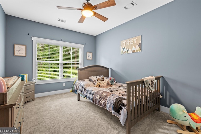 177 Garnett Point Dr, Carrollton, GA 30117 - bedroom with carpet and a ceiling fan