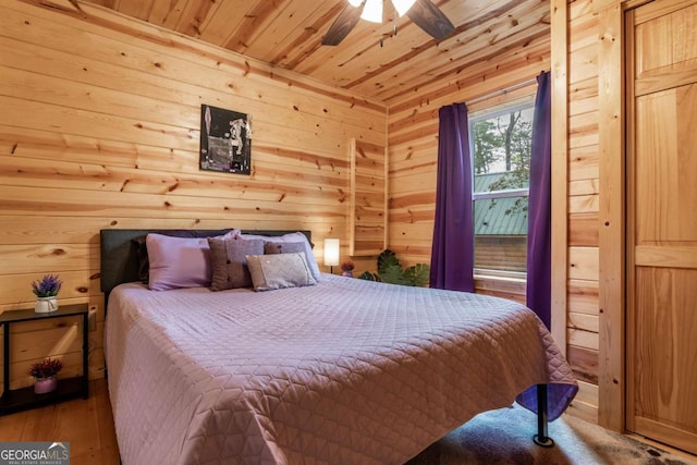 151 Rushmore Ln, Murphy, NC 28906 - bedroom featuring wood ceiling, wood finished floors, and wood walls