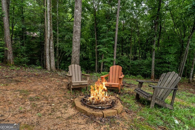 151 Rushmore Ln, Murphy, NC 28906 - view of yard with a fire pit and a view of trees