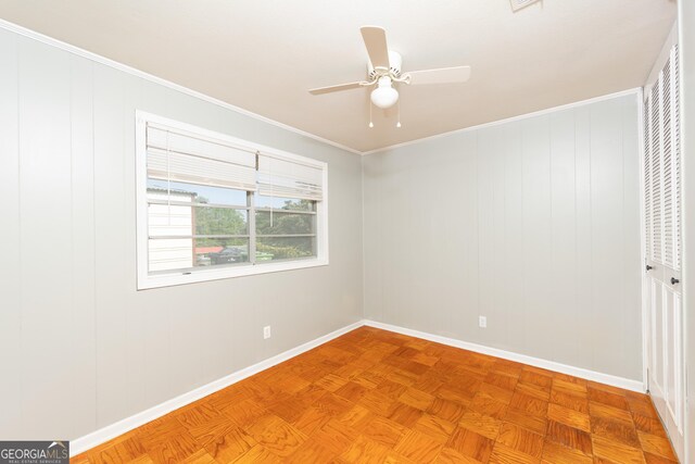 3027 Lansing Ave, Columbus, GA 31907 - spare room featuring a ceiling fan and ornamental molding