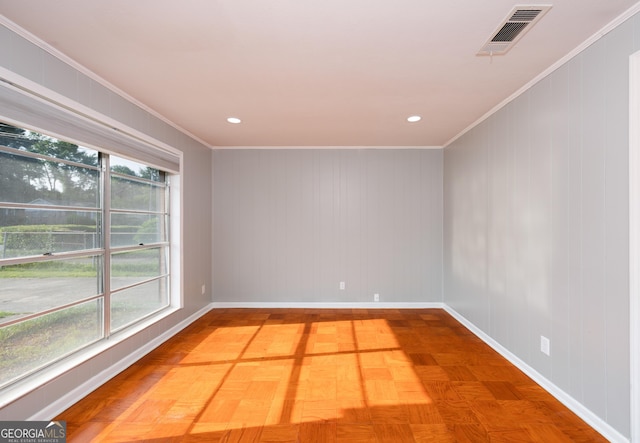 3027 Lansing Ave, Columbus, GA 31907 - empty room featuring ornamental molding, parquet flooring, and recessed lighting