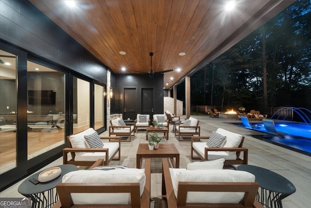 4451 Shellie Ln, Oakwood, GA 30566 - view of patio with an outdoor living space with a fire pit