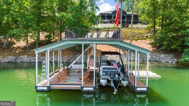 4451 Shellie Ln, Oakwood, GA 30566 - dock featuring boat lift and a water view