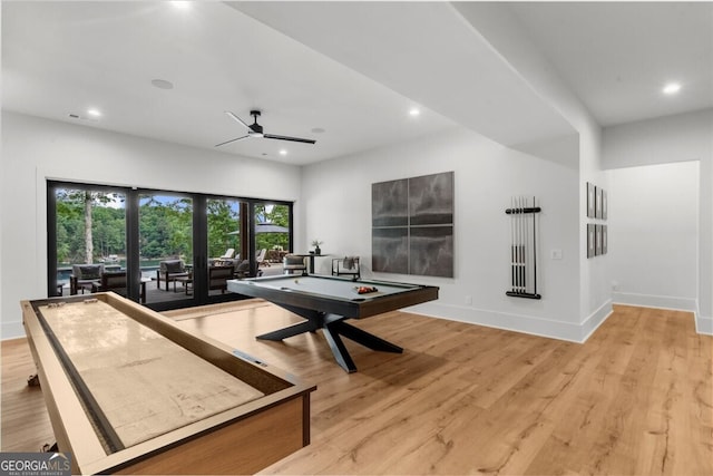 4451 Shellie Ln, Oakwood, GA 30566 - recreation room with recessed lighting, light wood finished floors, and a ceiling fan