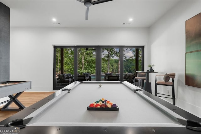 4451 Shellie Ln, Oakwood, GA 30566 - game room featuring wood finished floors, billiards, and recessed lighting