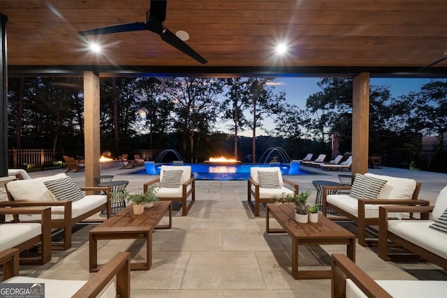 4451 Shellie Ln, Oakwood, GA 30566 - view of patio / terrace featuring an outdoor living space with a fire pit