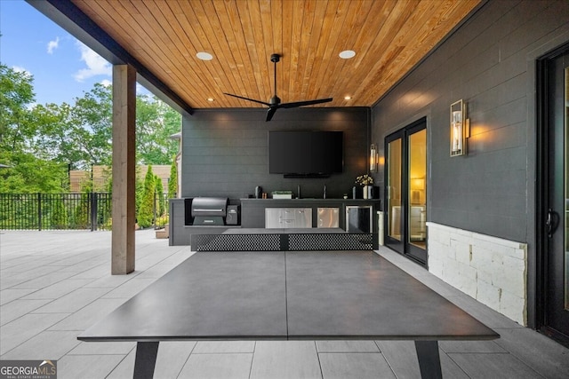4451 Shellie Ln, Oakwood, GA 30566 - view of patio featuring exterior kitchen and ceiling fan