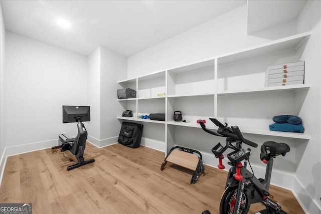 4451 Shellie Ln, Oakwood, GA 30566 - exercise room featuring wood finished floors and baseboards