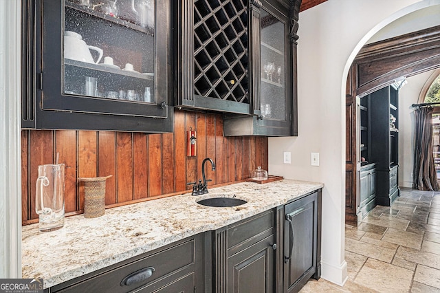 1155 Admiral Xing, Alpharetta, GA 30005 - indoor wet bar with stone tile floors and baseboards