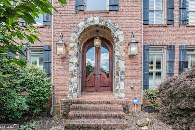 1155 Admiral Xing, Alpharetta, GA 30005 - entrance to property featuring brick siding and french doors