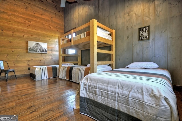 330 Serenity Ridge Ln, Mineral Bluff, GA 30559 - bedroom featuring wooden walls and wood-type flooring