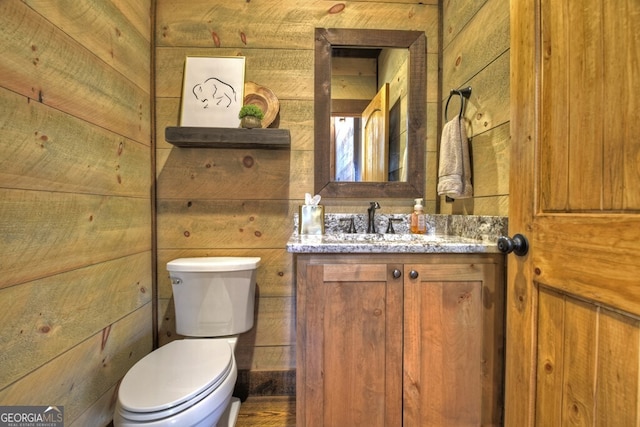 330 Serenity Ridge Ln, Mineral Bluff, GA 30559 - bathroom with wood walls and vanity