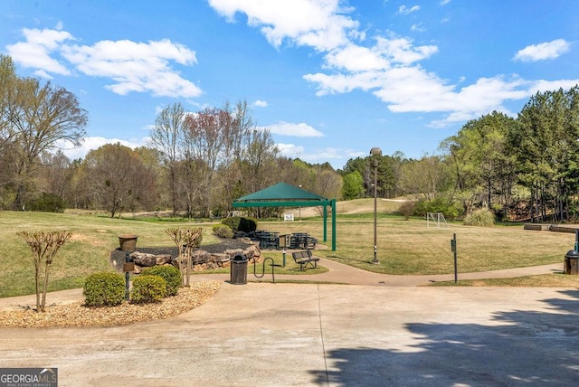 269 Legends Trce, Mcdonough, GA 30253 - view of community featuring a gazebo, view of scattered trees, and a yard