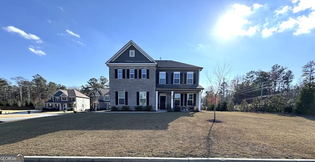 5257 Shorthorn Way, Powder Springs, GA 30127 - view of front facade featuring a porch and brick siding