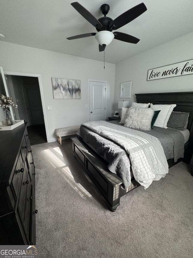 5257 Shorthorn Way, Powder Springs, GA 30127 - carpeted bedroom featuring a ceiling fan and baseboards