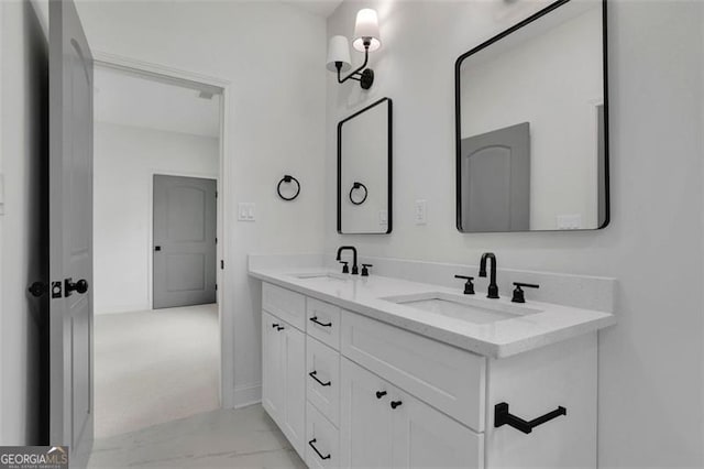 830 Gaston St SW, Atlanta, GA 30310 - full bath with double vanity and marble finish floors