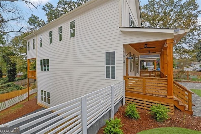 830 Gaston St SW, Atlanta, GA 30310 - view of home's exterior featuring a ceiling fan and a wooden deck