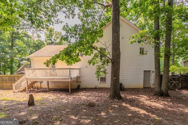962 Taylors Farm Ct, Canton, GA 30115 - back of house with a wooden deck and stairs