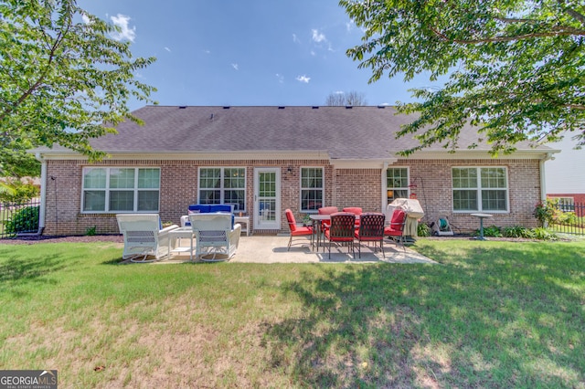 253 Lakeview Bend Cir, Jefferson, GA 30549 - rear view of property featuring a patio area, brick siding, and roof with shingles