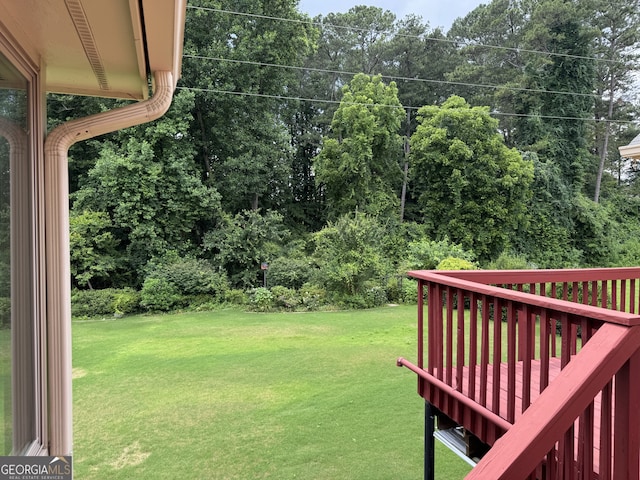 25 Darcee Ct, Lawrenceville, GA 30046 - view of green lawn with a wooden deck