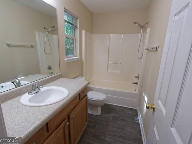 13 Pine Shadow Ct, Centerville, GA 31028 - bathroom with vanity, wood finished floors, and shower / washtub combination