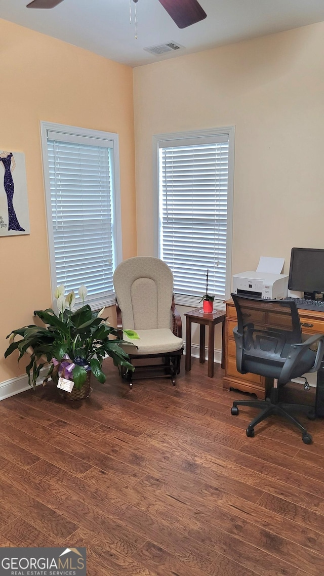 223 Overland Trl, Mcdonough, GA 30252 - office featuring ceiling fan and wood finished floors