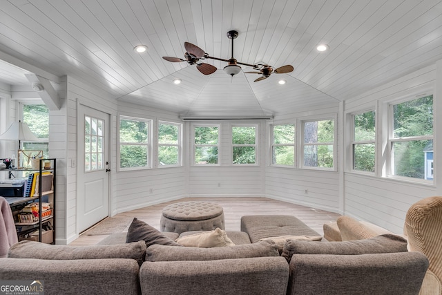 2716 Meadow Ridge Dr NW, Duluth, GA 30096 - sunroom / solarium featuring plenty of natural light, lofted ceiling, wood finished floors, recessed lighting, and wood ceiling