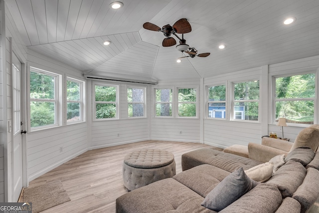 2716 Meadow Ridge Dr NW, Duluth, GA 30096 - sunroom / solarium featuring vaulted ceiling, wood finished floors, recessed lighting, wood ceiling, and wood walls