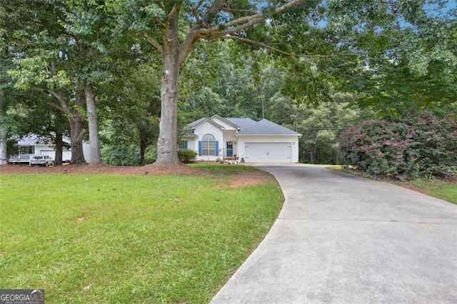 408 Victoria Place Dr, Locust Grove, GA 30248 - view of front of property featuring driveway, an attached garage, a front lawn, and view of scattered trees