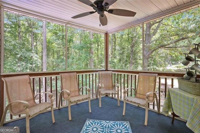 408 Victoria Place Dr, Locust Grove, GA 30248 - sunroom with a ceiling fan
