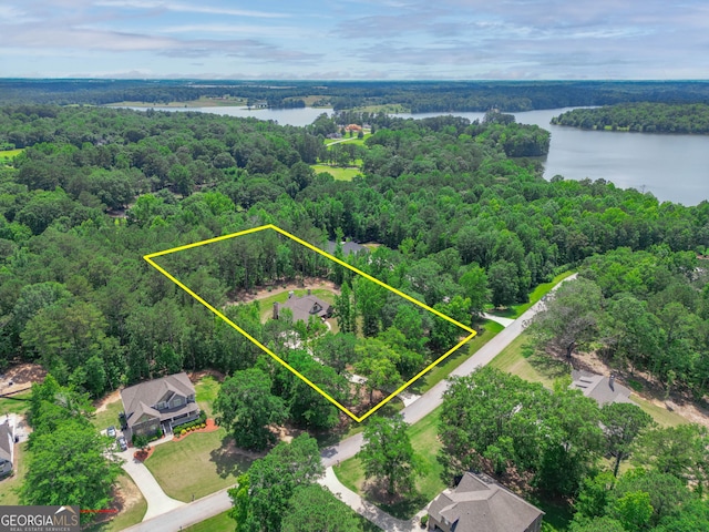 35 Cornish Creek Ln, Covington, GA 30014 - aerial view of property's location with a nearby body of water and property parcel outlined