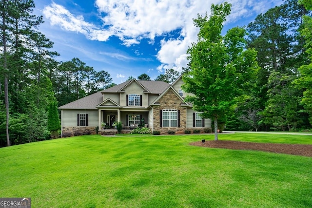 348 Willow Pointe Dr, Lagrange, GA 30240 - craftsman house with stone siding and a front yard