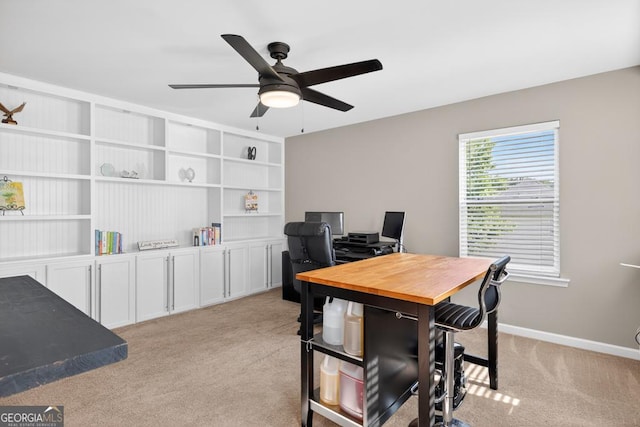 6131 Sparkling Cove Ln, Buford, GA 30518 - home office featuring light colored carpet and a ceiling fan
