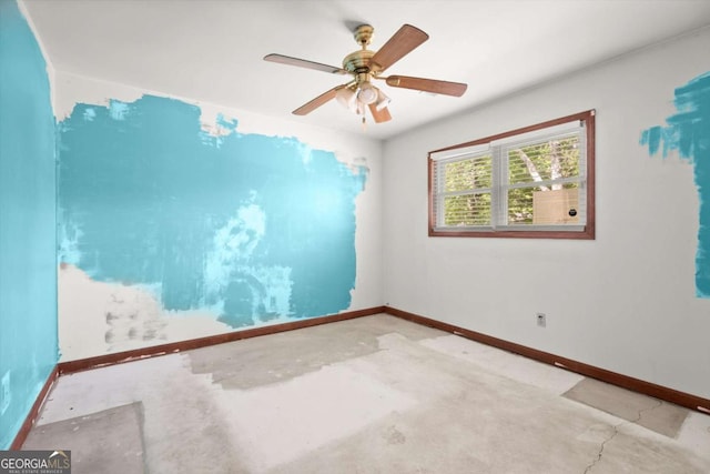 1799 Harmony Rd, Powder Springs, GA 30127 - spare room featuring concrete floors and a ceiling fan