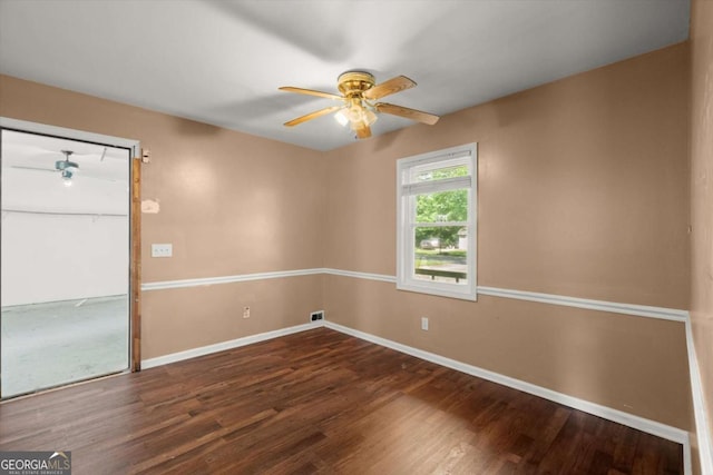 1799 Harmony Rd, Powder Springs, GA 30127 - unfurnished room with ceiling fan and wood finished floors