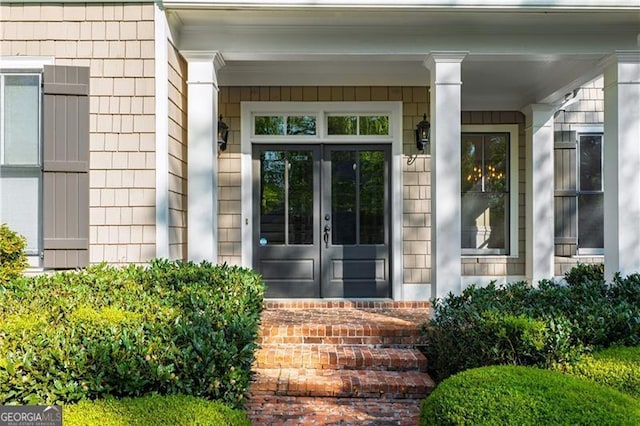 6186 Talmadge Run NW, Acworth, GA 30101 - doorway to property with french doors and covered porch