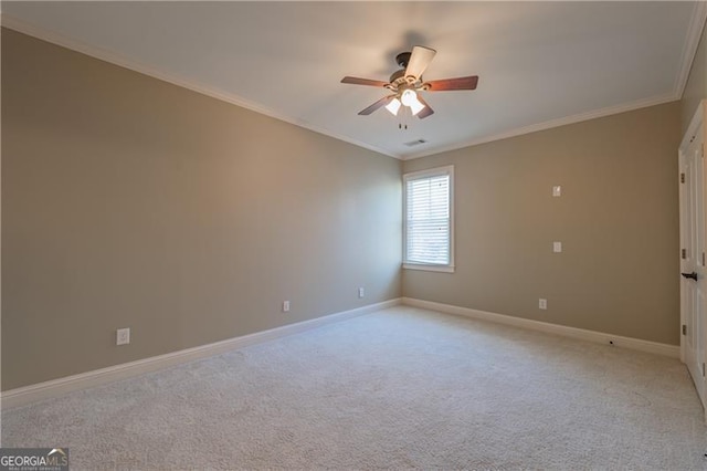 6186 Talmadge Run NW, Acworth, GA 30101 - unfurnished room featuring ceiling fan, light carpet, and crown molding