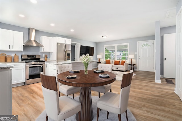 2621 Walton Way SW, Marietta, GA 30060 - dining area with light wood-style flooring and recessed lighting