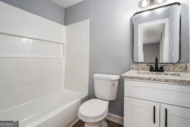 2621 Walton Way SW, Marietta, GA 30060 - full bath featuring vanity, wood finished floors, and shower / tub combination