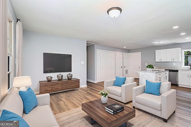2621 Walton Way SW, Marietta, GA 30060 - living area featuring recessed lighting and light wood-style floors