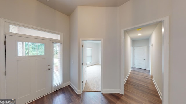 458 Southern Oaks Dr, Macon, GA 31216 - foyer with dark wood finished floors and baseboards